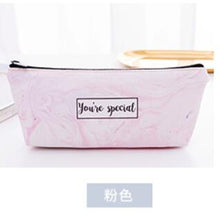 Load image into Gallery viewer, Marble Pattern Leather Pen Bag Box waterproof