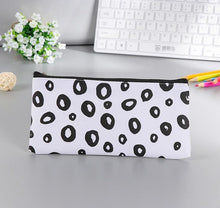 Load image into Gallery viewer, Black White Wave stripe canvas school pen case