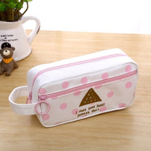 Load image into Gallery viewer, Large Capacity Grid Canvas School Pencil Cases